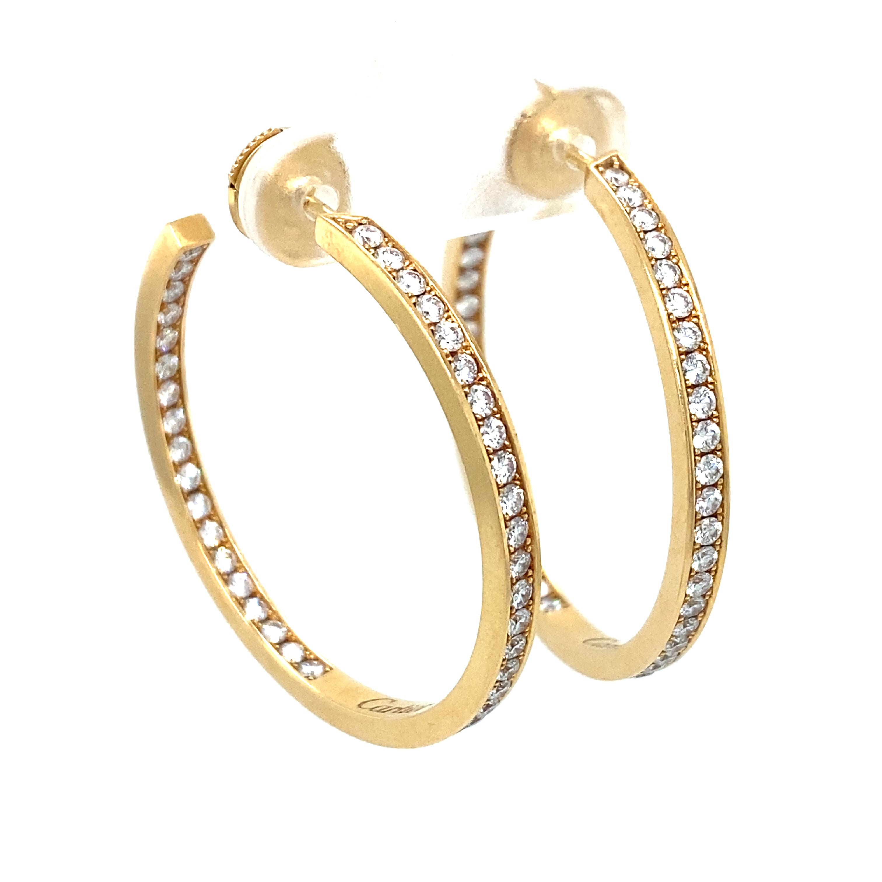 Cartier Mi Mister Diamond Ladies Earrings 750 Yellow Gold - 2 Pieces |  Chairish