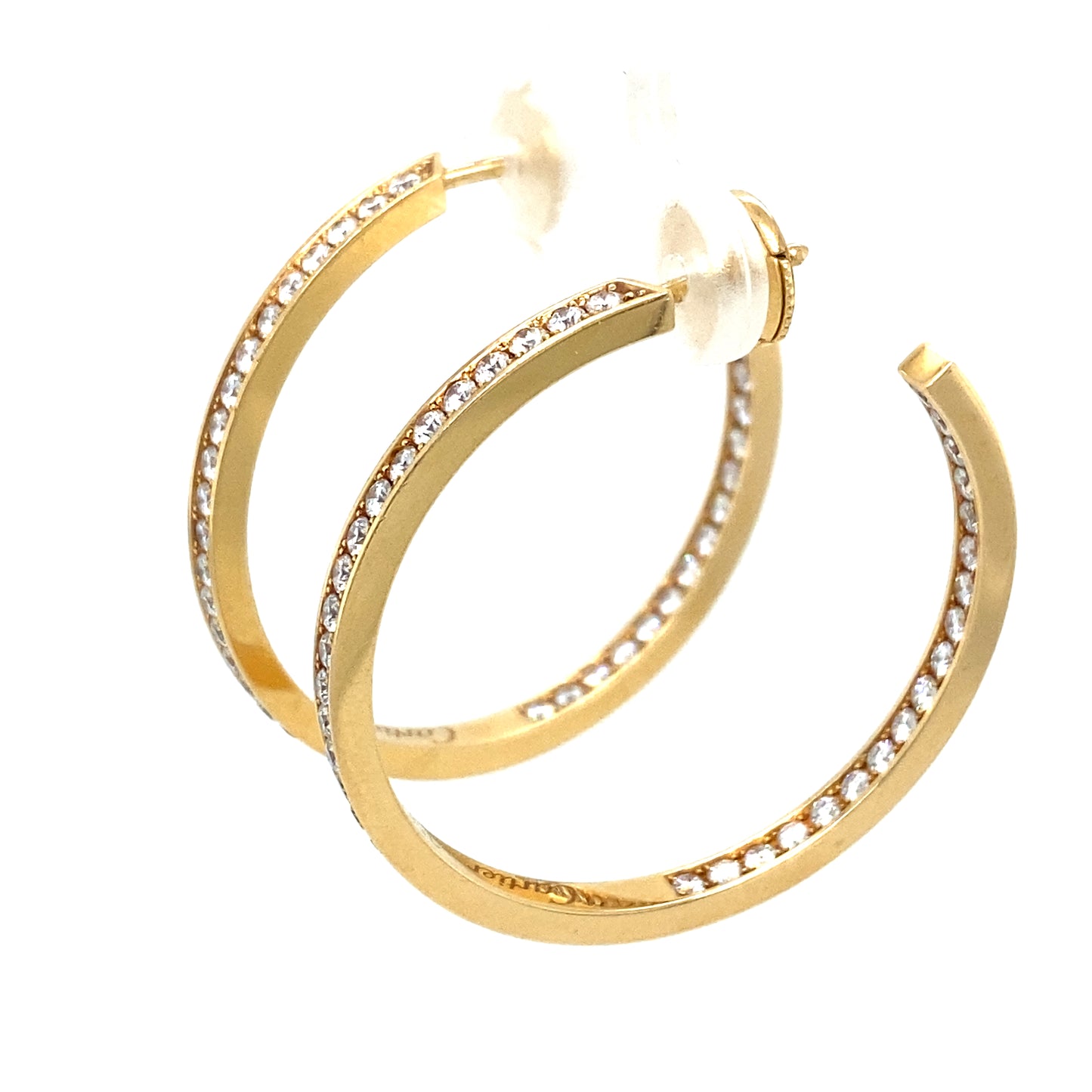 CARTIER 2.0ctw Inside Out Diamond Hoop Earrings in 18K Gold