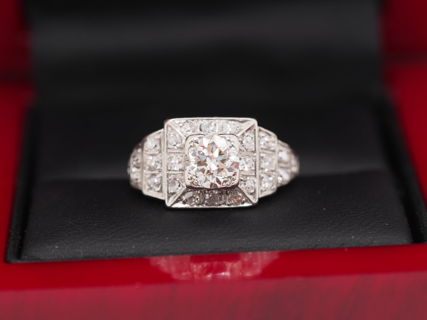 1920 Art Deco Platinum Diamond Engagement Ring