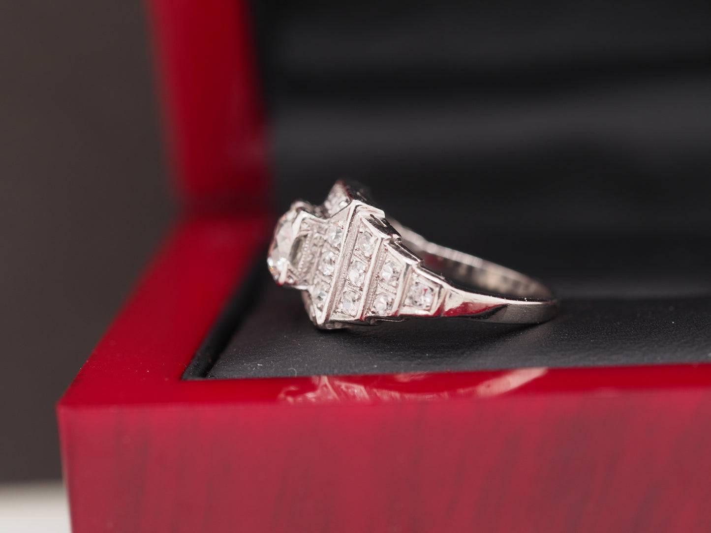 1920 Art Deco Platinum Diamond Engagement Ring