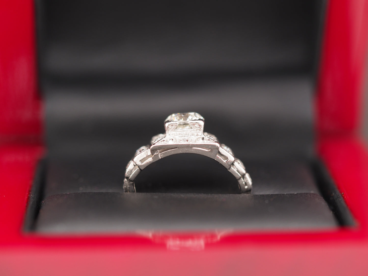 1920 Art Deco Platinum Diamond Engagement Ring