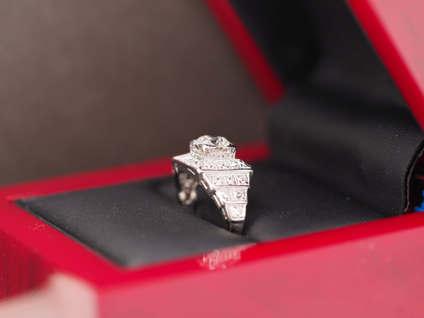 1920 Art Deco Platinum Diamond Engagement Ring