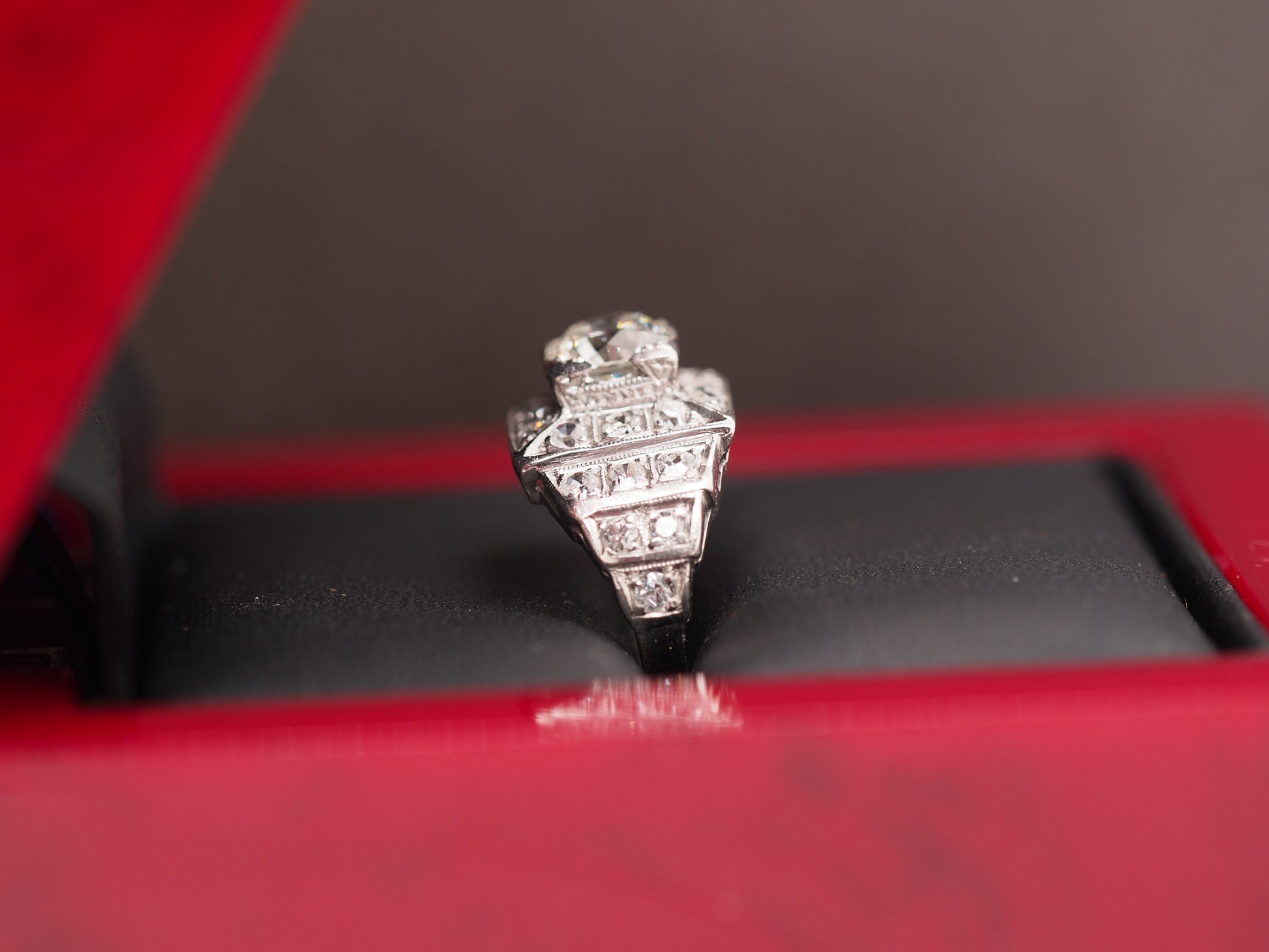 1920 Art Deco Platinum Diamond Engagement Ring