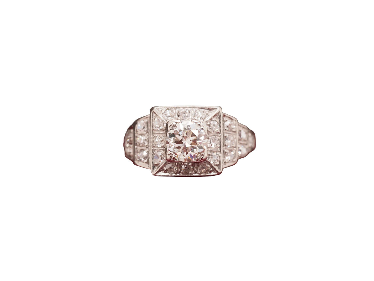 1920 Art Deco Platinum Diamond Engagement Ring