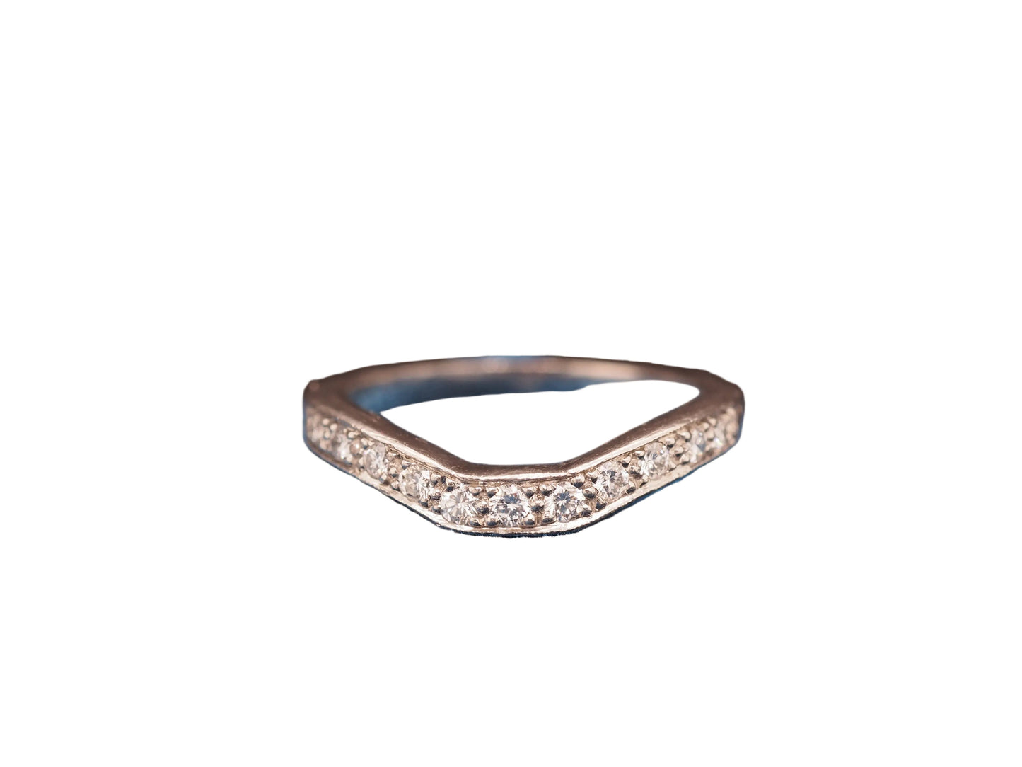 1960 Platinum Diamond Dip Wedding Band