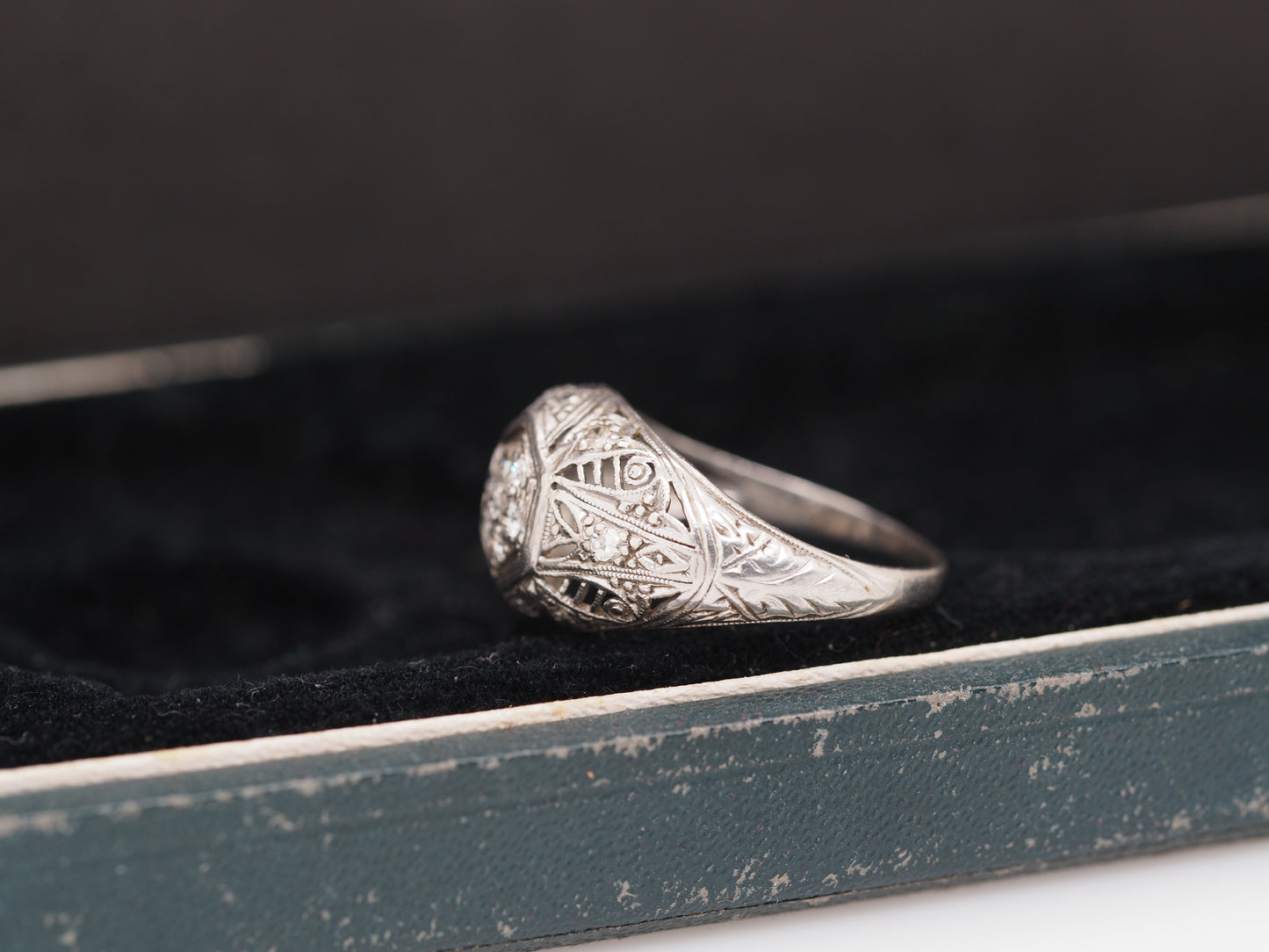 1920 Art Deco Platinum Diamond Engagement Ring