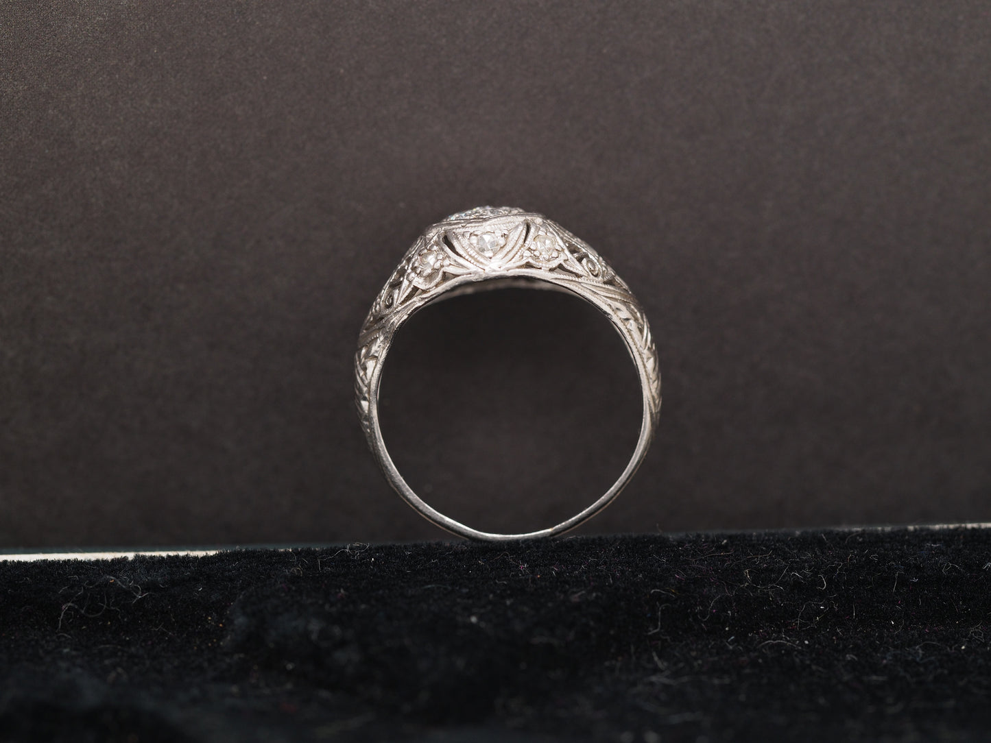 1920 Art Deco Platinum Diamond Engagement Ring