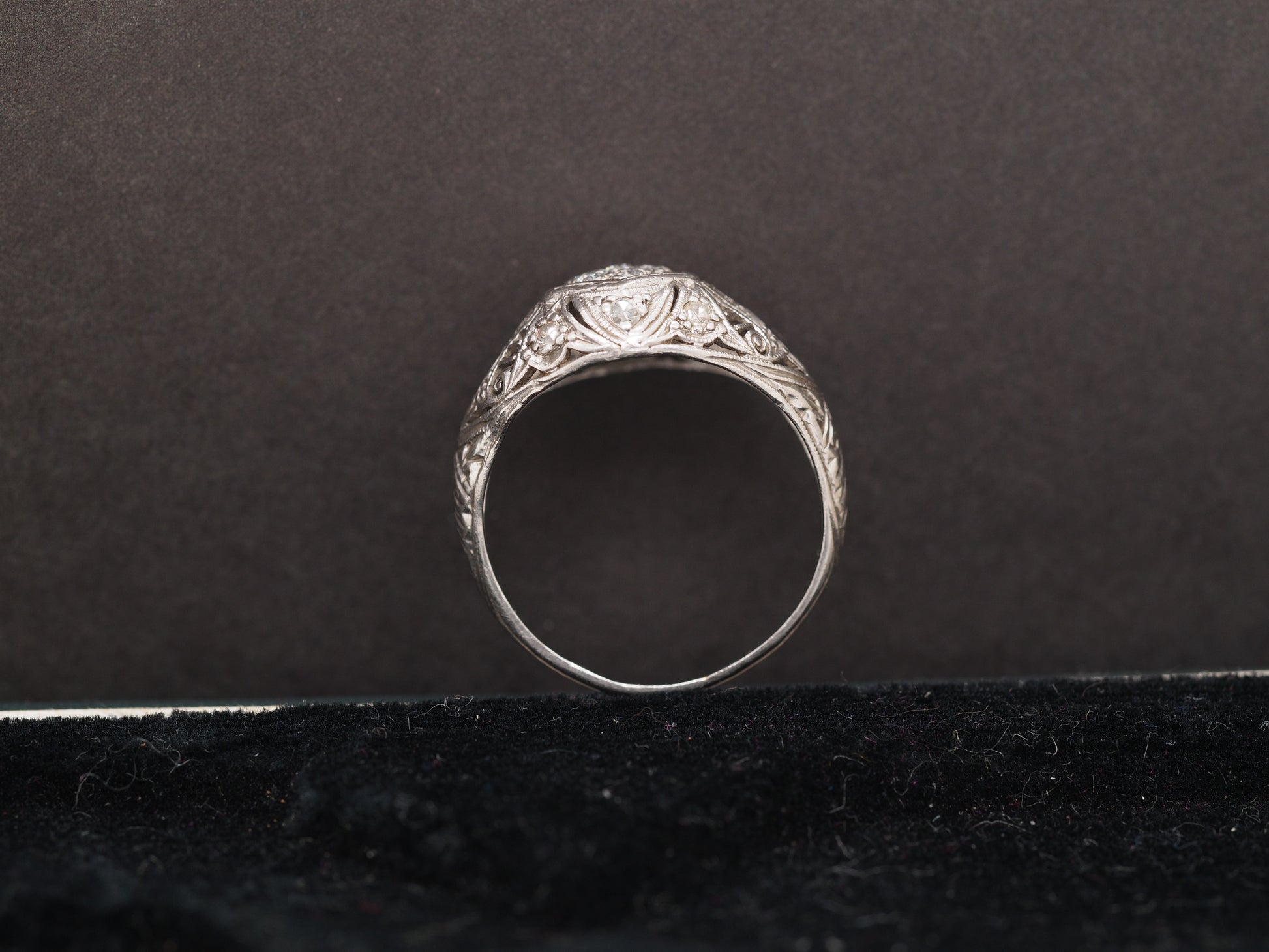 1920 Art Deco Platinum Diamond Engagement Ring