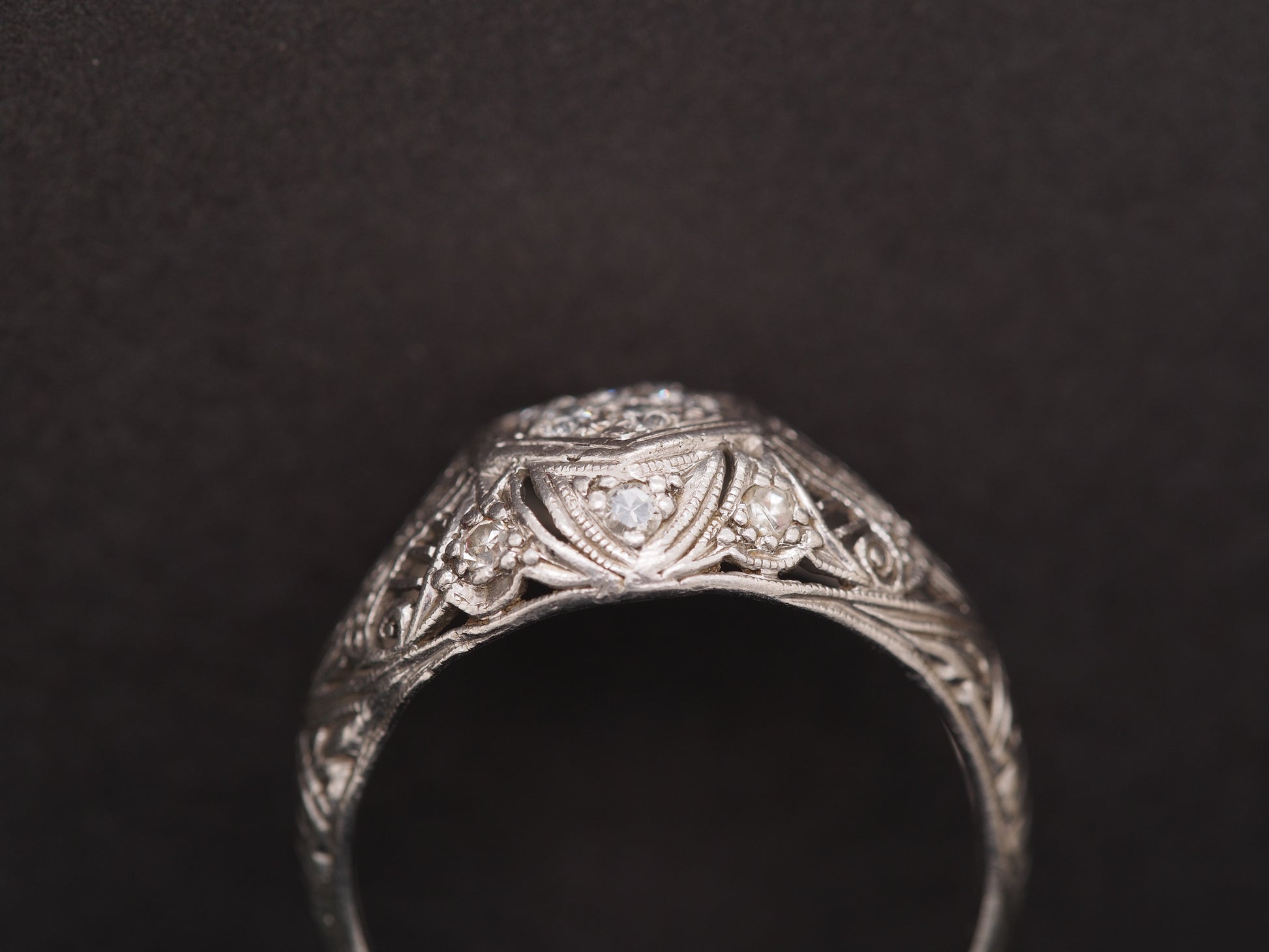 1920 Art Deco Platinum Diamond Engagement Ring