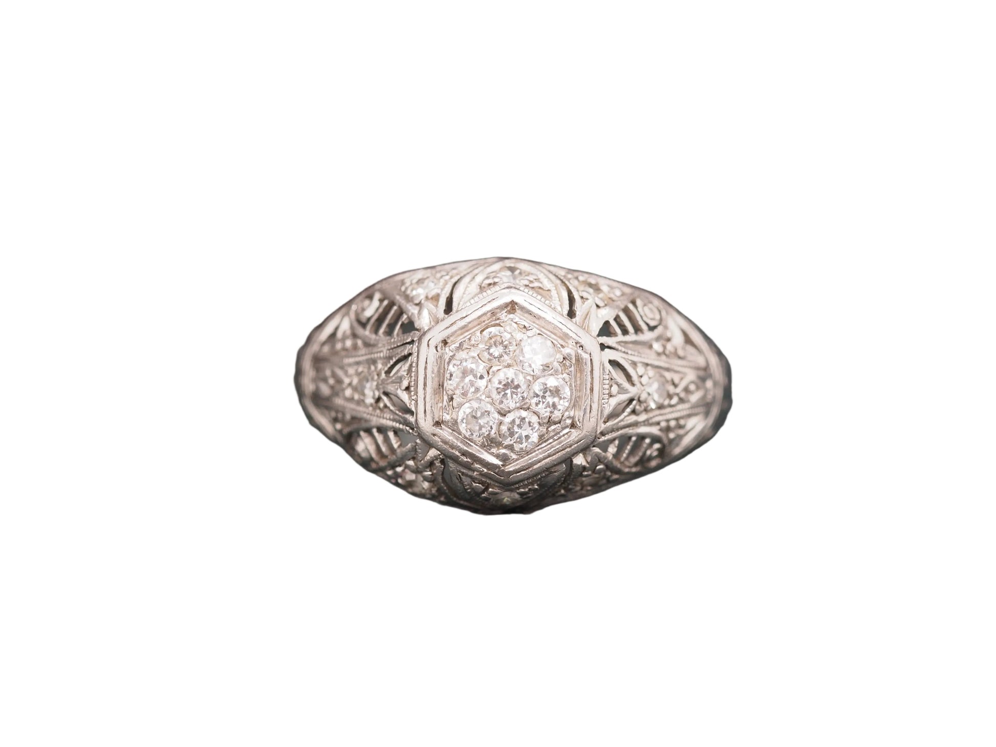 1920 Art Deco Platinum Diamond Engagement Ring