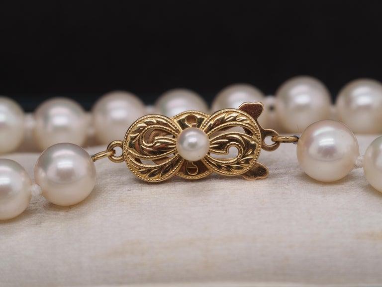 18K MIKIMOTO Yellow Gold Pearl Bracelet with Ribbon Clasp - VHK#7