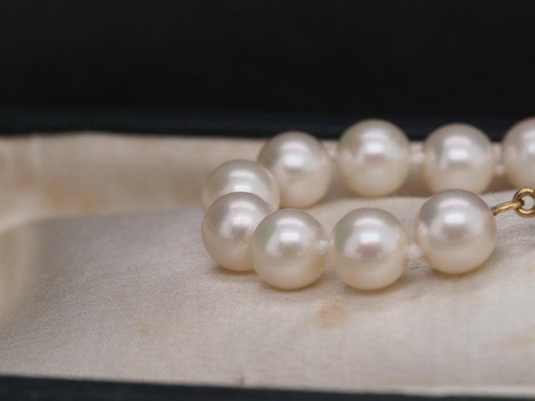 18K MIKIMOTO Yellow Gold Pearl Bracelet with Ribbon Clasp - VHK#7