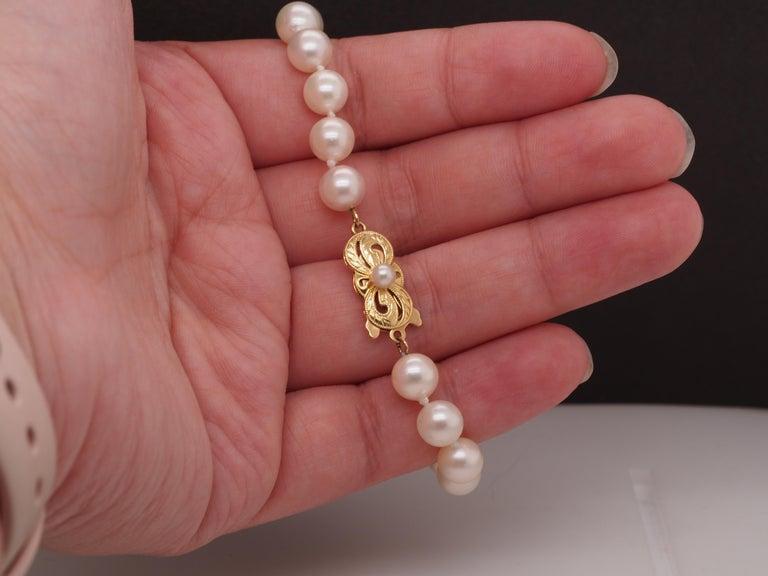 18K MIKIMOTO Yellow Gold Pearl Bracelet with Ribbon Clasp - VHK#7