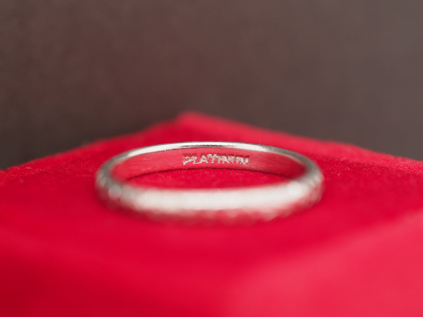 1920 Art Deco Platinum Engraved Wedding Band