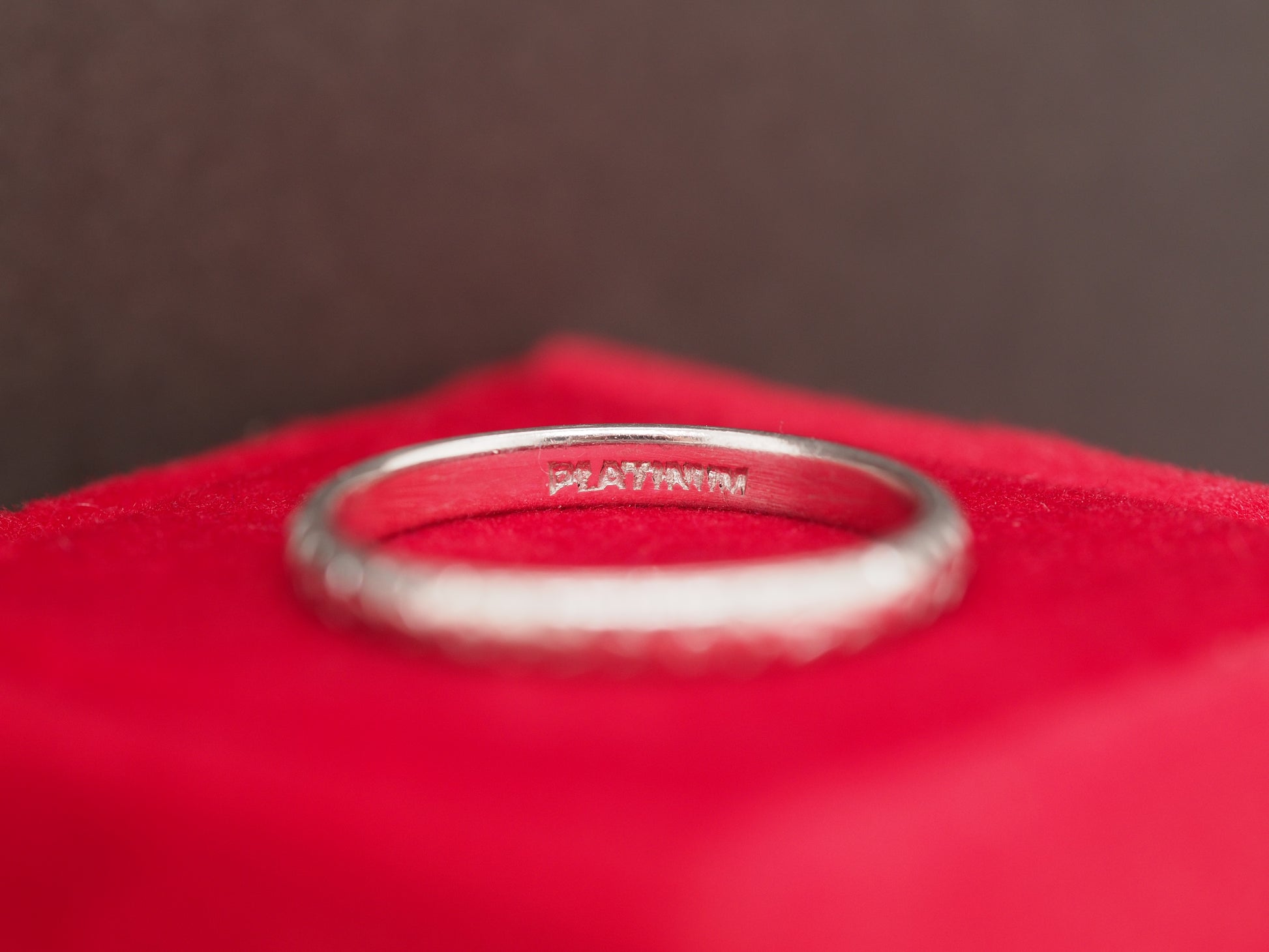 1920 Art Deco Platinum Engraved Wedding Band