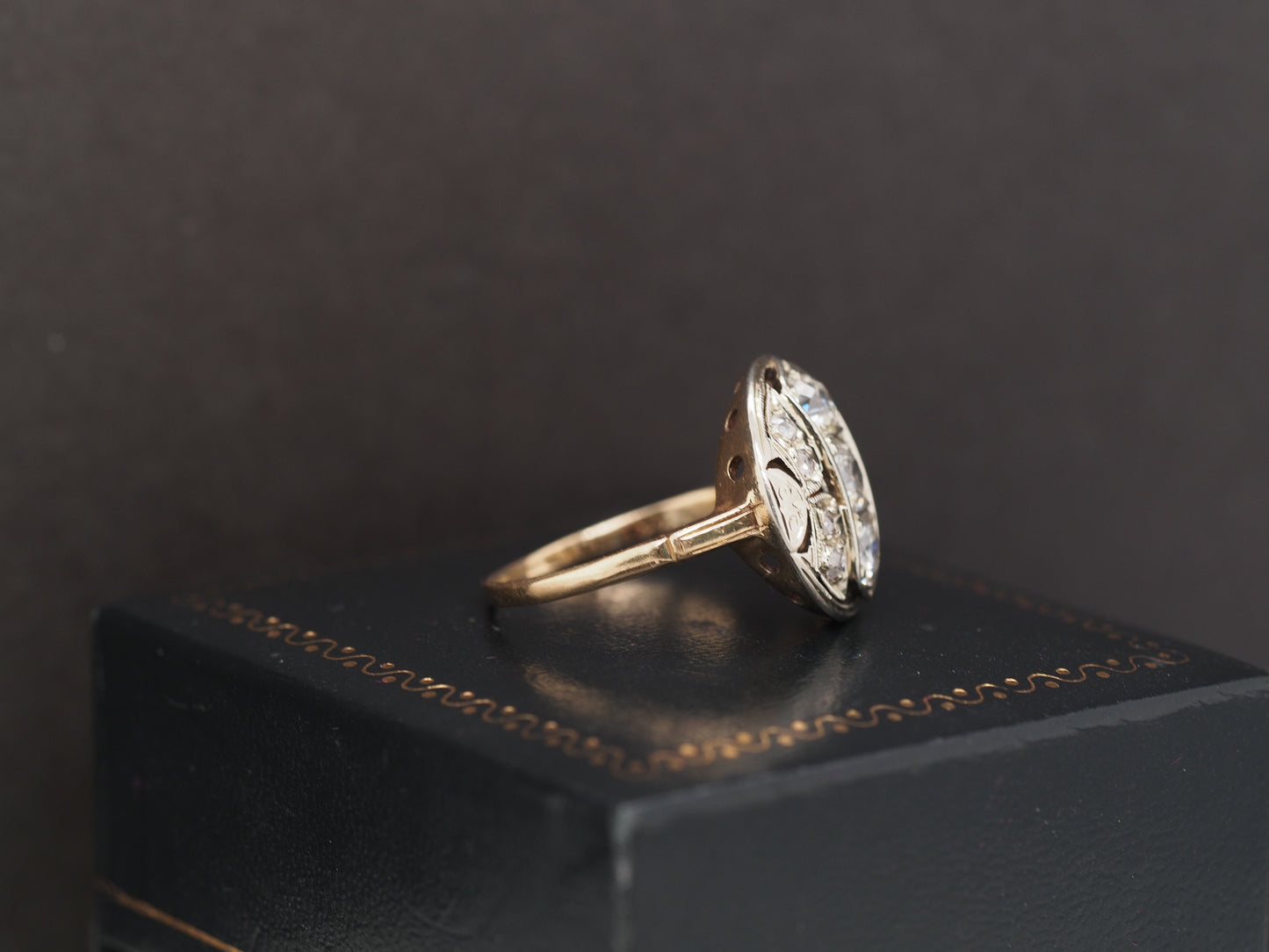 1920 14K Yellow Gold 1.25cttw Diamond Engagement Ring
