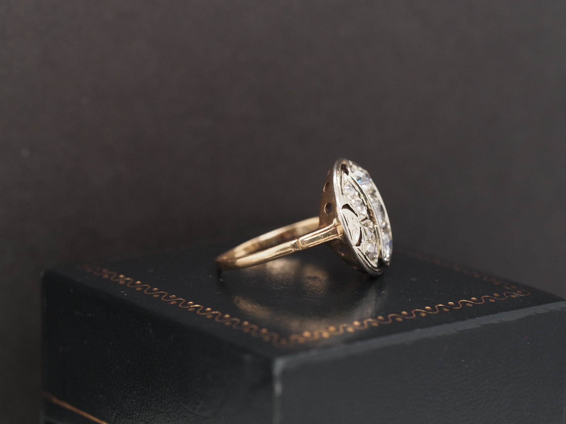 1920 14K Yellow Gold 1.25cttw Diamond Engagement Ring