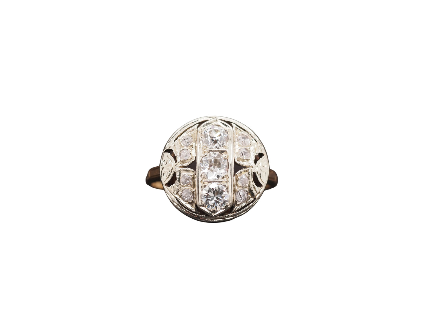 1920 14K Yellow Gold 1.25cttw Diamond Engagement Ring