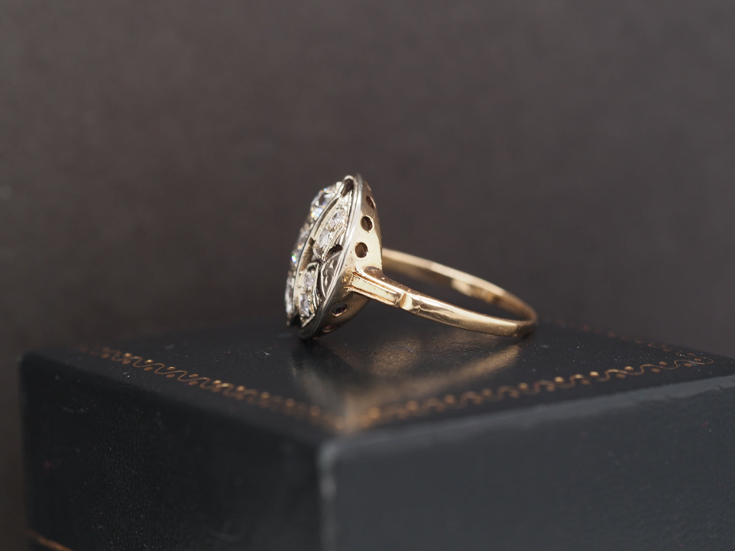 1920 14K Yellow Gold 1.25cttw Diamond Engagement Ring