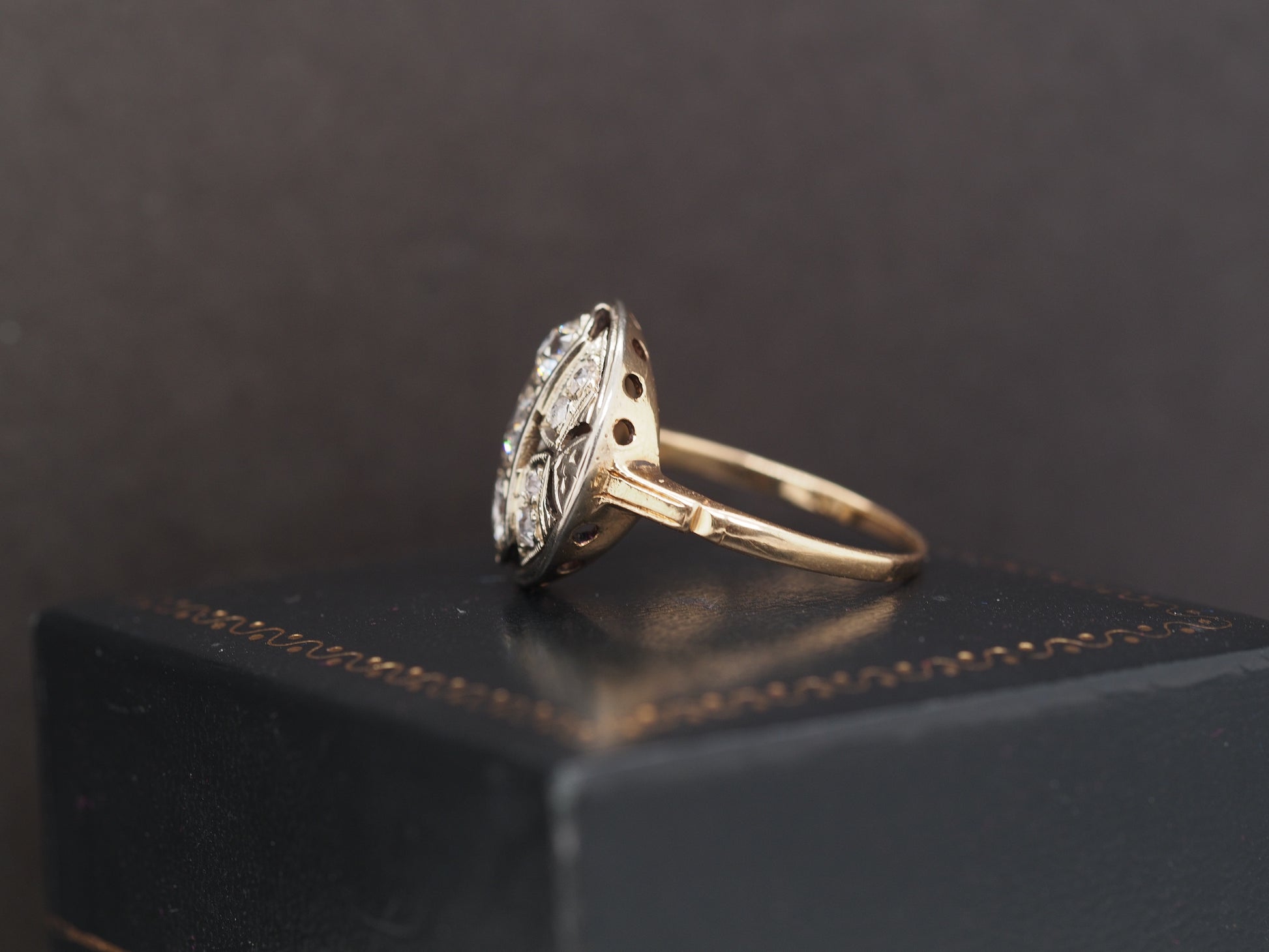 1920 14K Yellow Gold 1.25cttw Diamond Engagement Ring