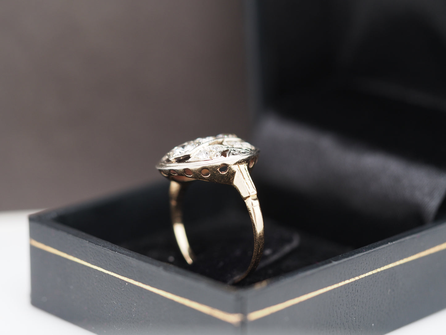 1920 14K Yellow Gold 1.25cttw Diamond Engagement Ring