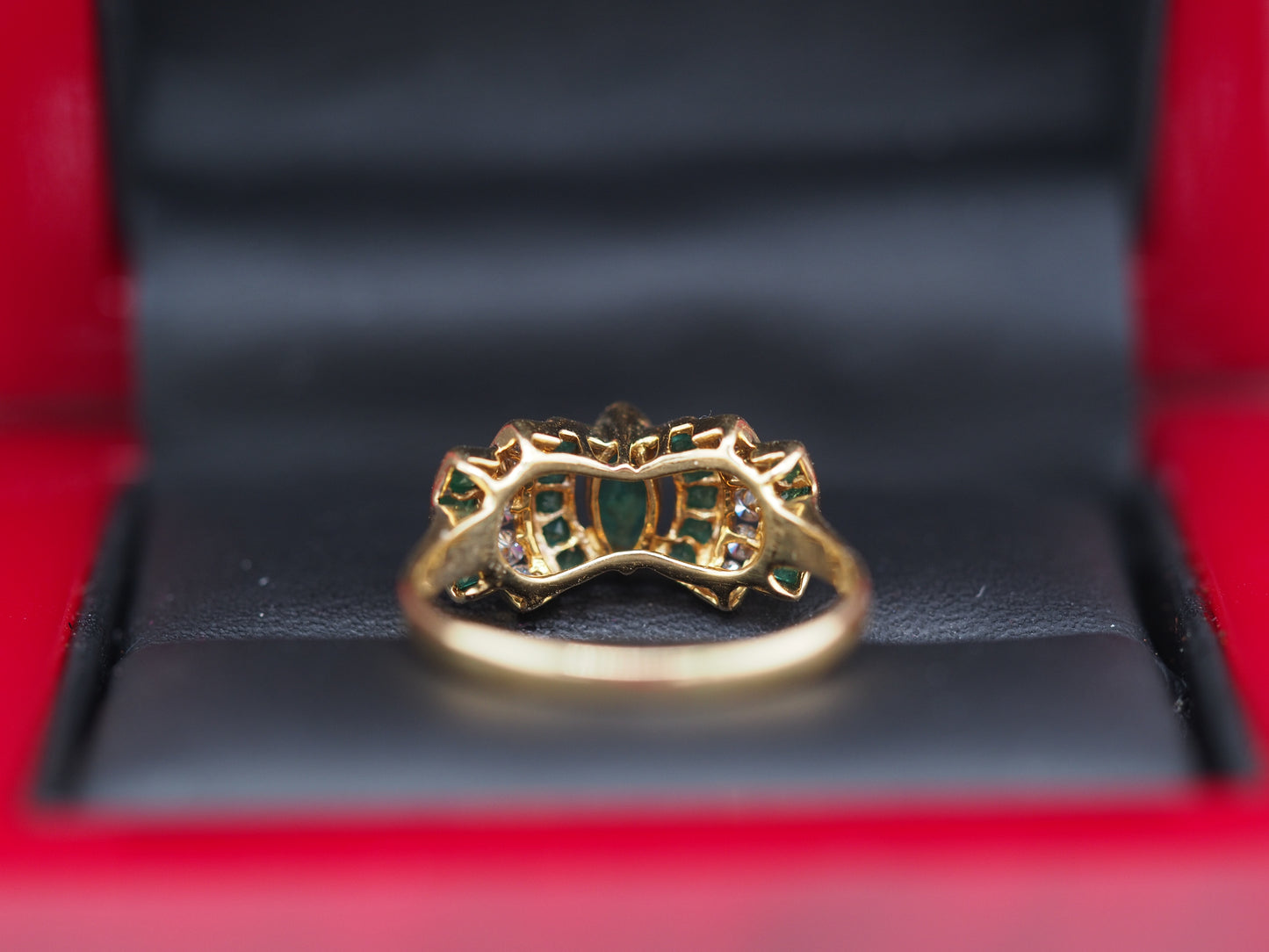 LEVIAN 18K Yellow Gold Emerald .25cttw Diamond Engagement Ring