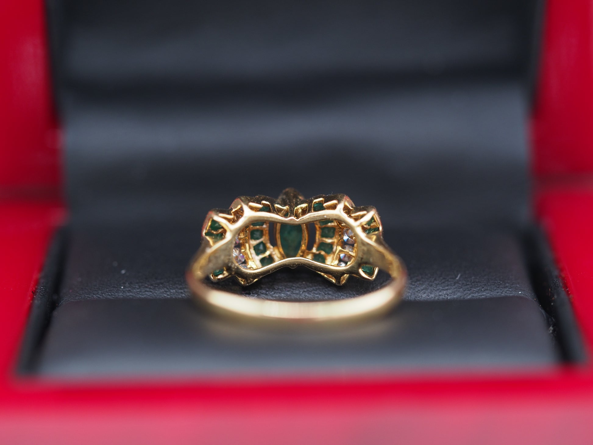 LEVIAN 18K Yellow Gold Emerald .25cttw Diamond Engagement Ring