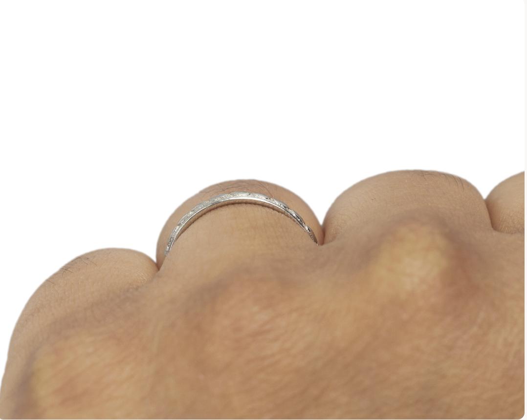 Circa 1920 Art Deco Platinum Wedding Band - VEG#1871
