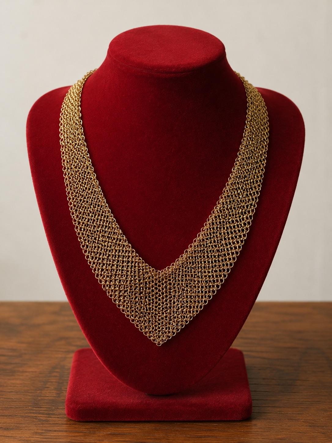 Tiffany & Co Elsa Peretti 18K Yellow Gold Large Mesh Necklace - VHK#490