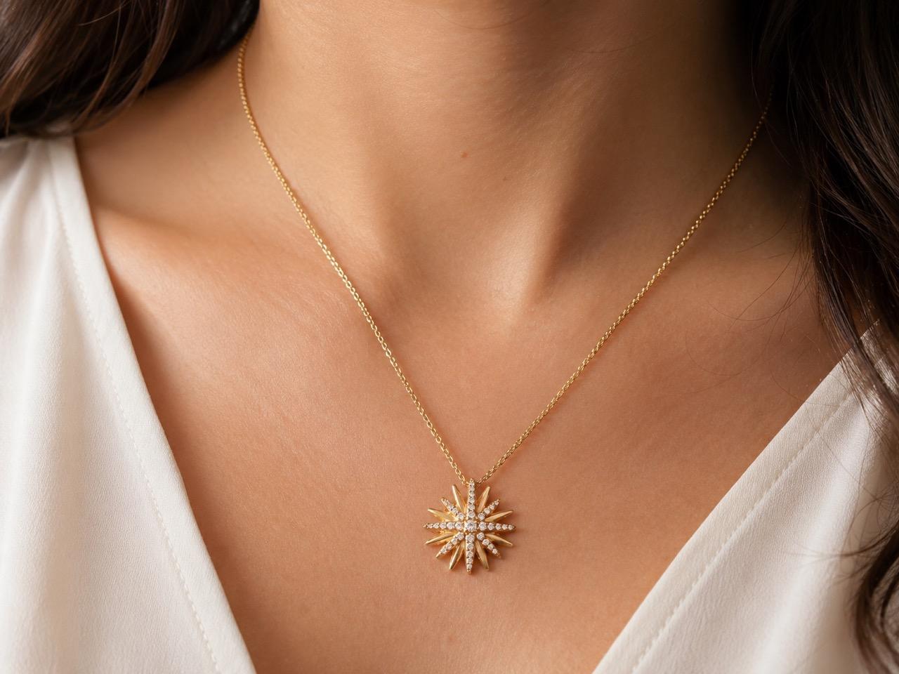 Estate David Yurman Starburst Pendant Necklace 20mm - VHK#948a