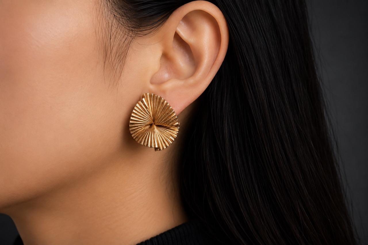 Estate George Schuler for Tiffany & Co. 14K Yellow Gold Earrings - VHK#699b