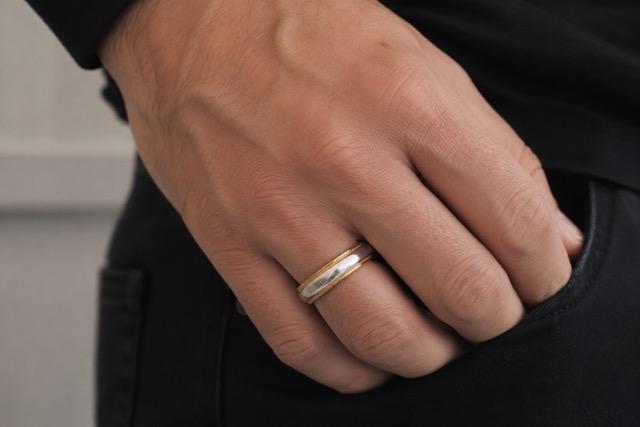 Estate Platinum & 18K Yellow Gold Mens Tiffany & Co. Wedding Band - VHK#874a