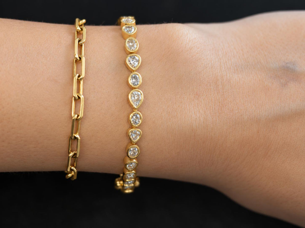 VERMA 18K Yellow Gold 7ct Mixed Cut Diamond Bracelet - VIJ#001