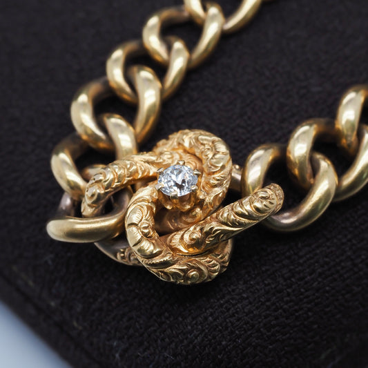 Circa 1890s Victorian Bracelet .25ct Old European Cut Diamond