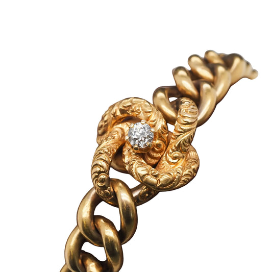 Circa 1890s Victorian Bracelet .25ct Old European Cut Diamond - VHK#328