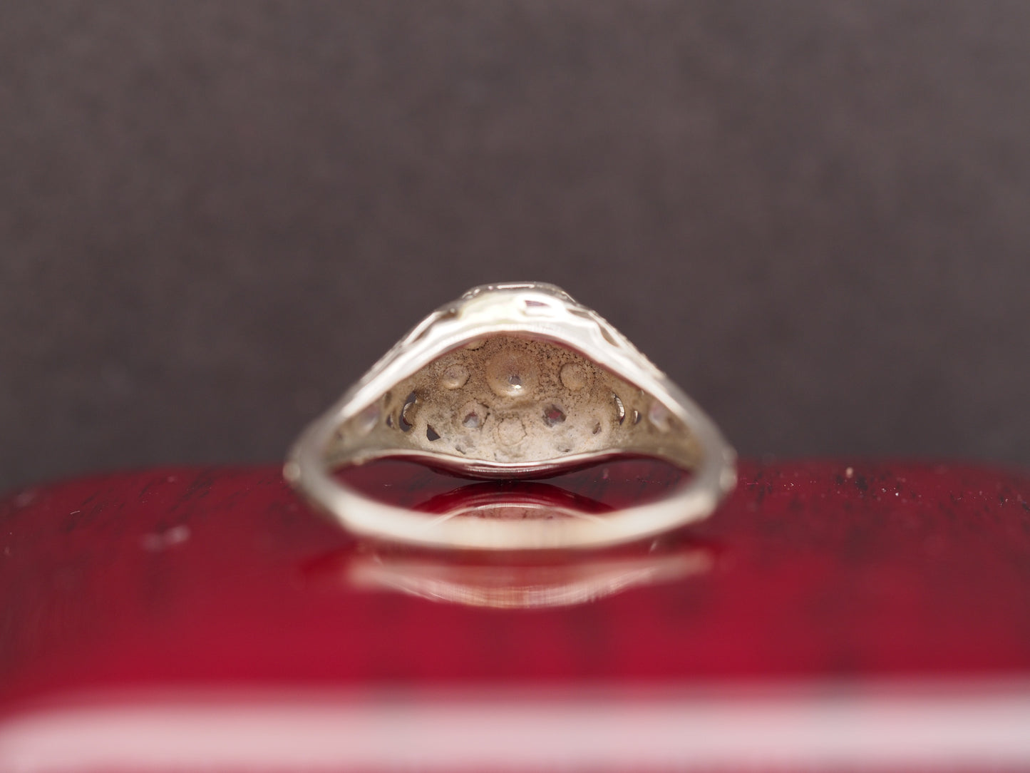 1910 Edwardian 18K White Gold/Platinum .75cttw Old Mine Diamond Engagement Ring