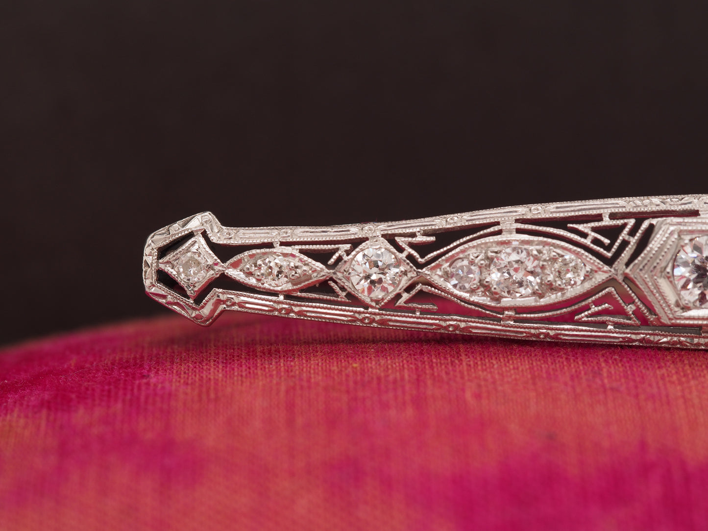 1920 Art Deco Platinum .80cttw Old European Brilliant Diamond Pin