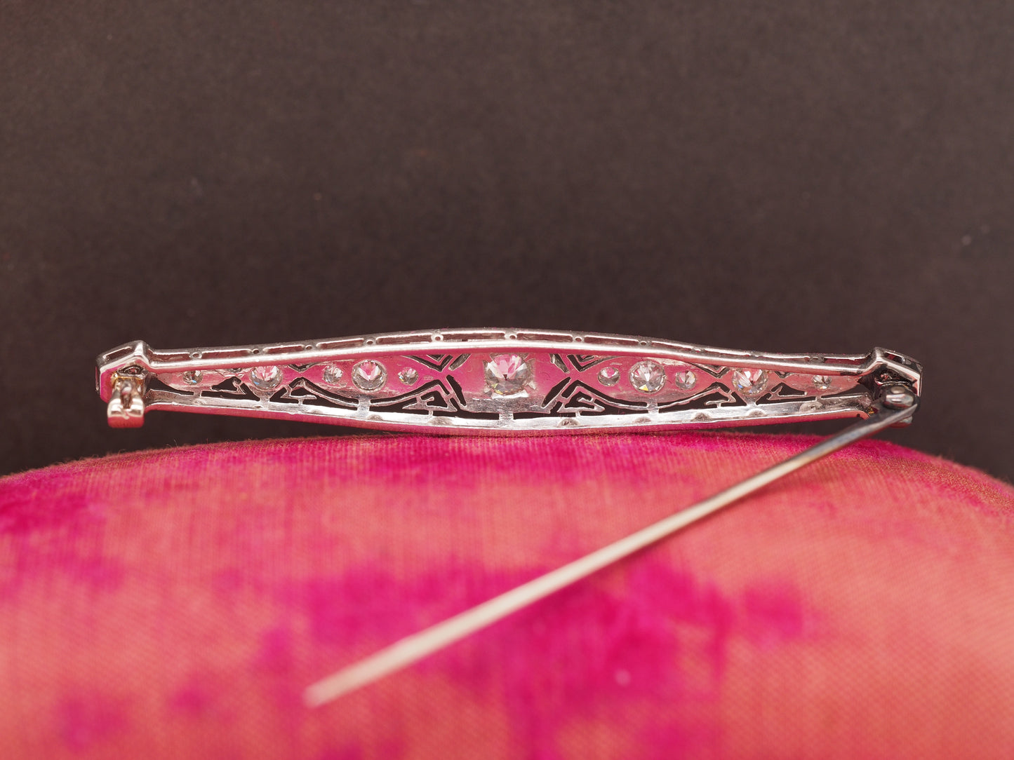 1920 Art Deco Platinum .80cttw Old European Brilliant Diamond Pin