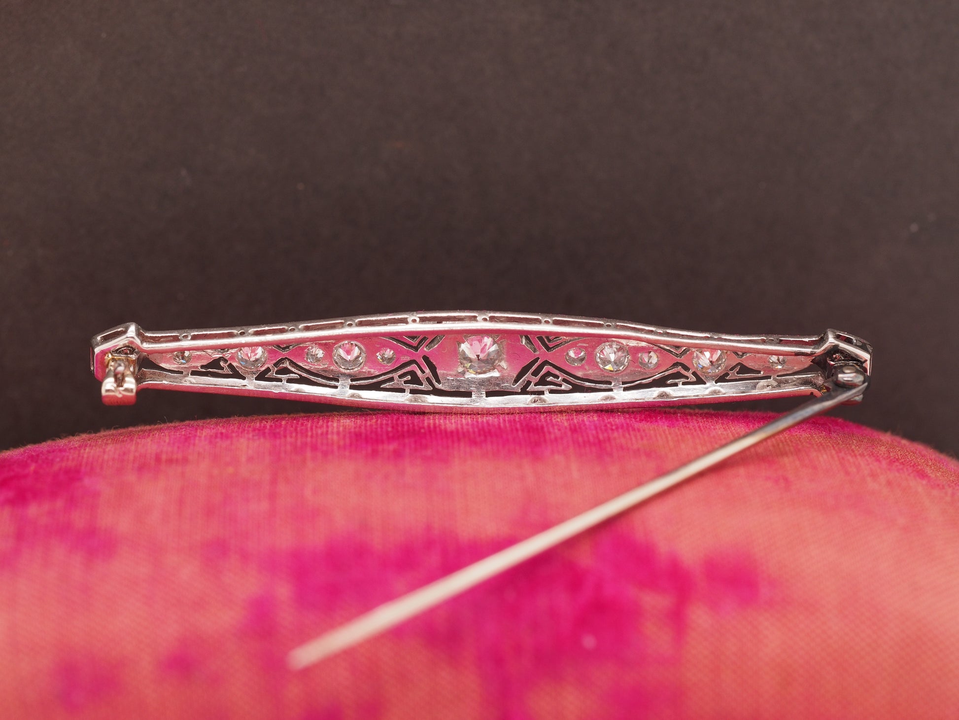 1920 Art Deco Platinum .80cttw Old European Brilliant Diamond Pin