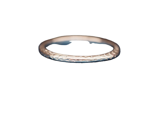 1920s Art Deco 18K White Gold Engraved Wedding Band