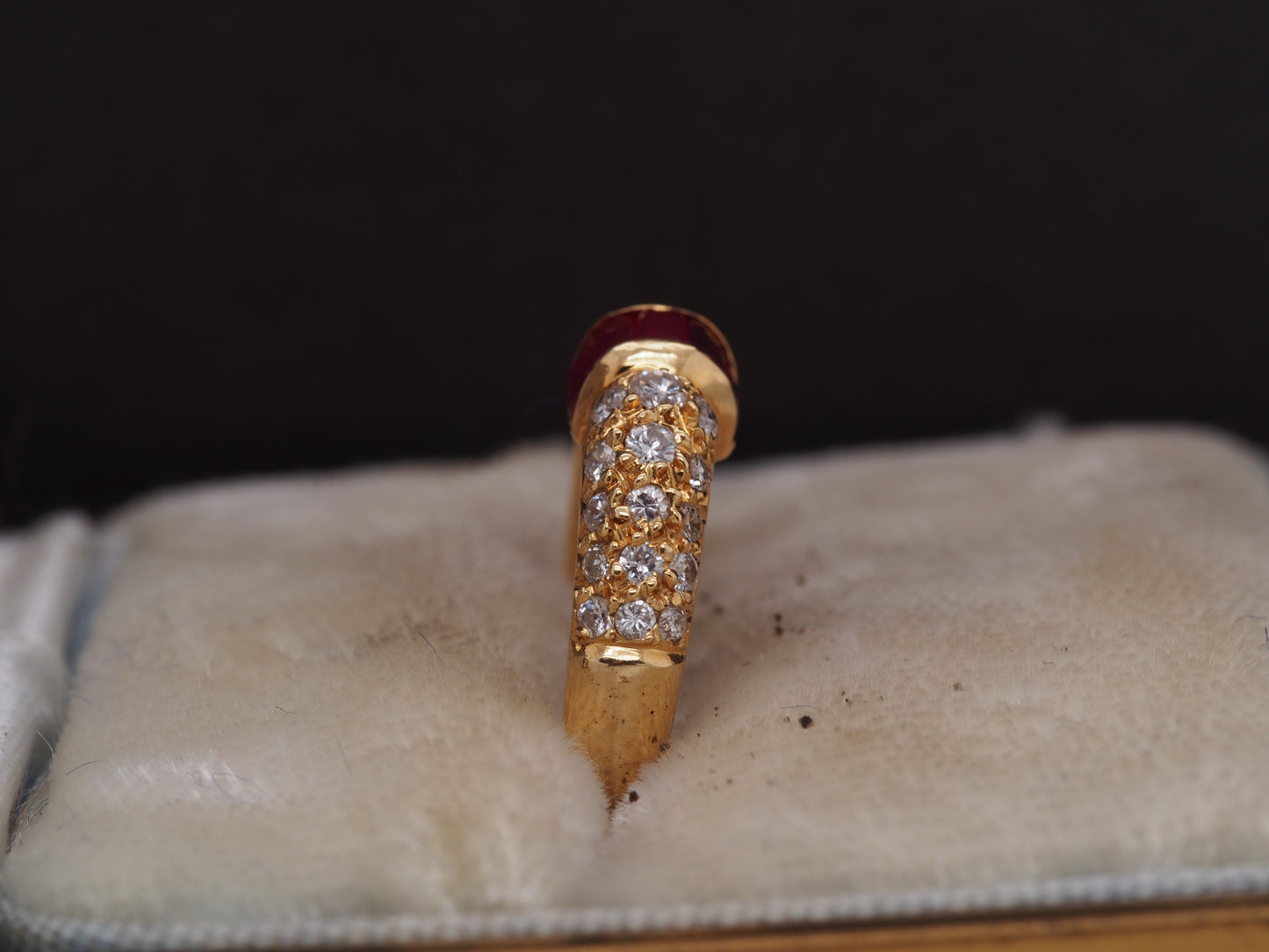18K Yellow Gold Ruby and Diamond Wedding Band