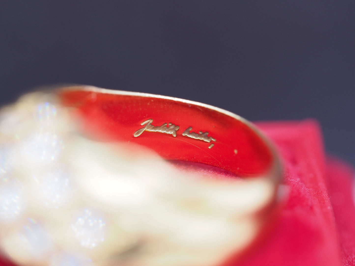 18K Yellow Gold Judith Lieber Diamond Cocktail Ring