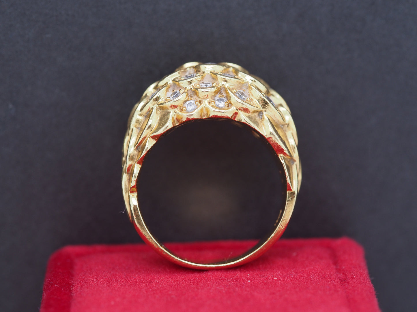 18K Yellow Gold Judith Lieber Diamond Cocktail Ring
