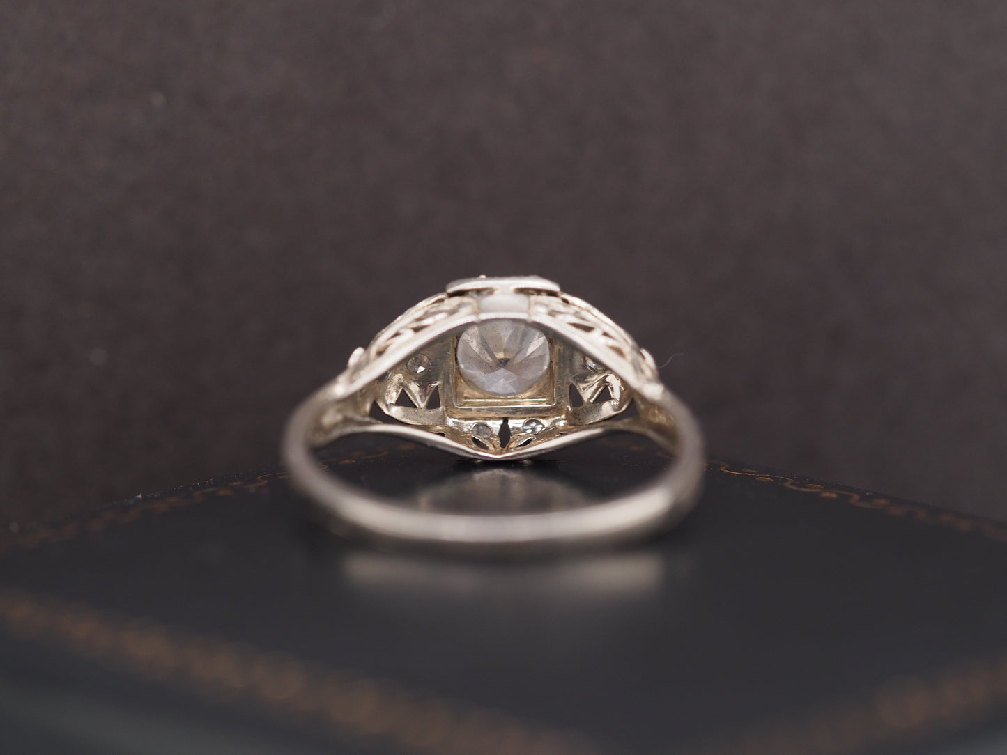 1940s Art Deco 18K White Gold .60ct Diamond Engagement Ring