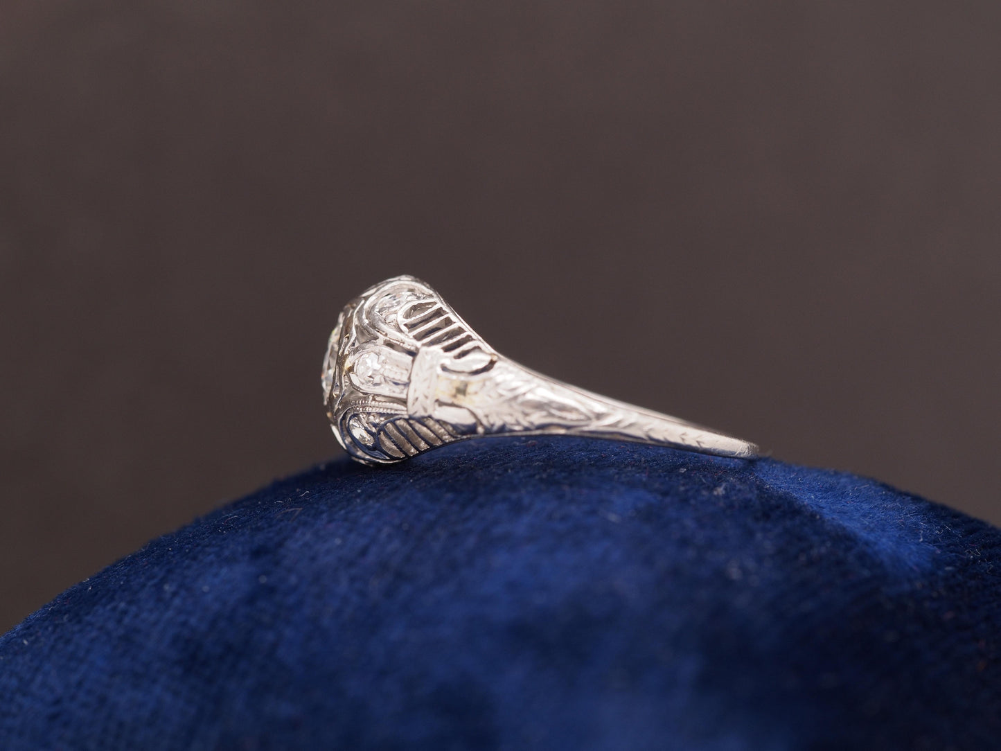 Circa 1920s Platinum Art Deco .50ct total weight Diamond Engagement Ring