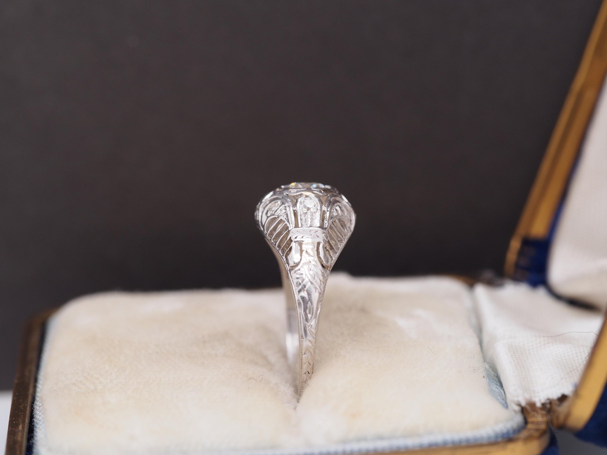 Circa 1920s Platinum Art Deco .50ct total weight Diamond Engagement Ring