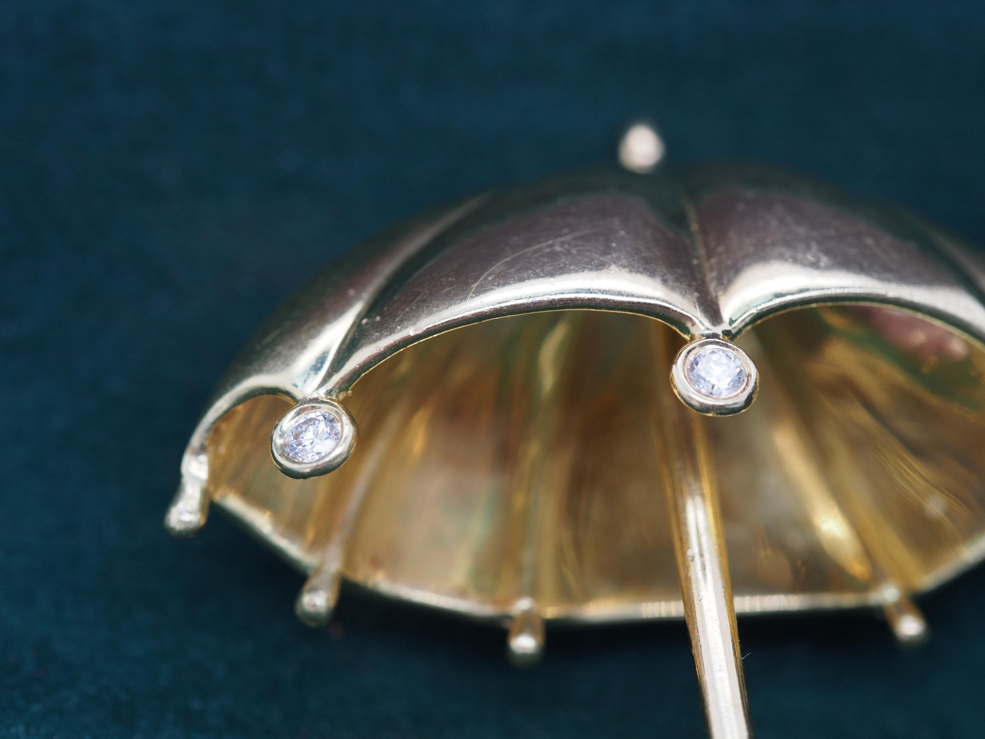 18K Yellow Gold “Tiffany & Co” Diamond Umbrella Brooch