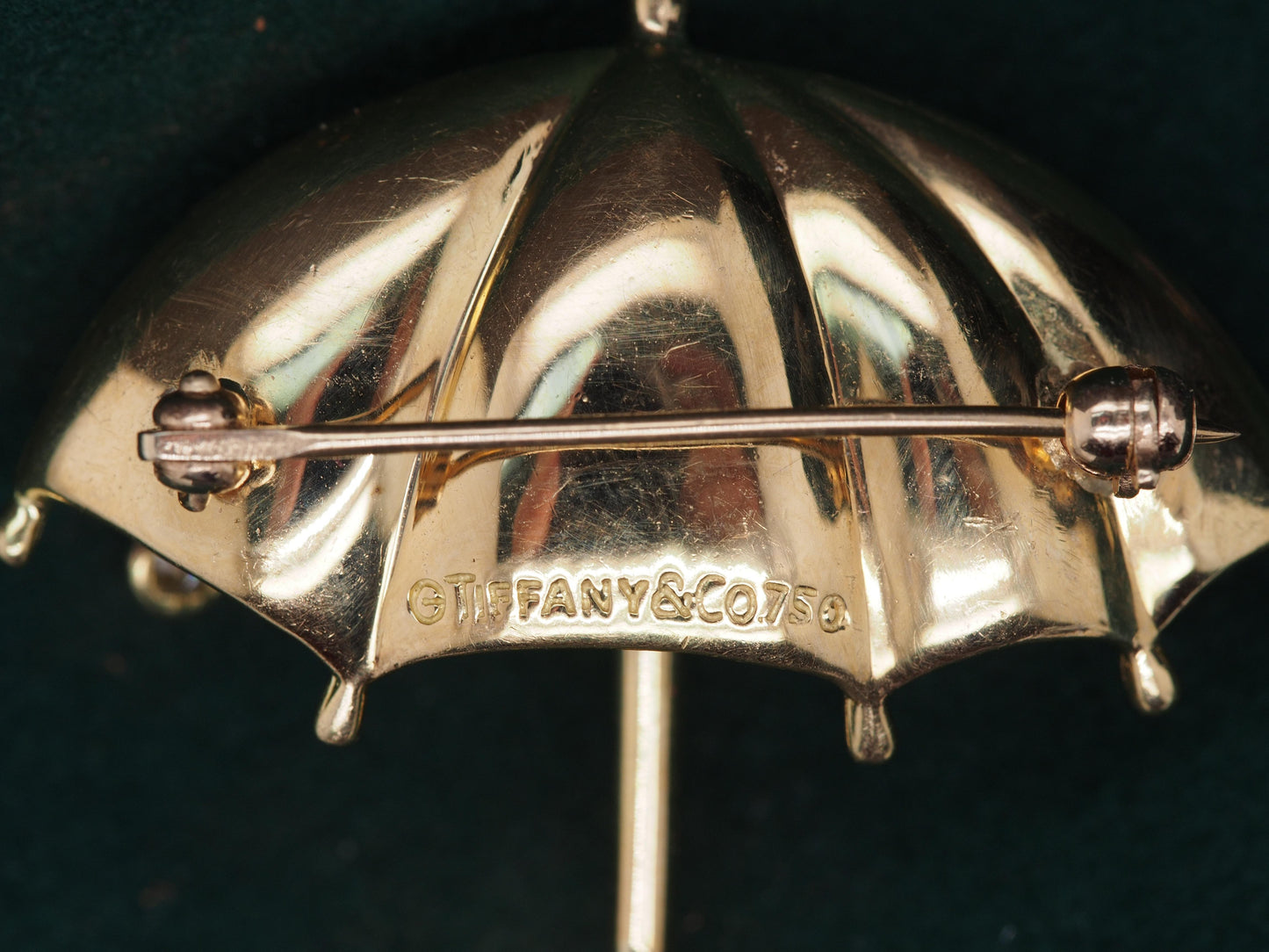 18K Yellow Gold “Tiffany & Co” Diamond Umbrella Brooch