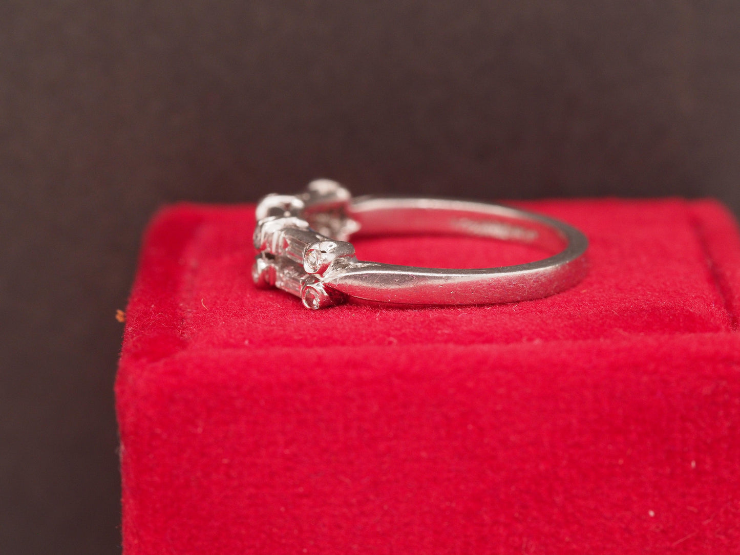 Circa 1930s Platinum Two Row Diamond Wedding Band - VHK#489