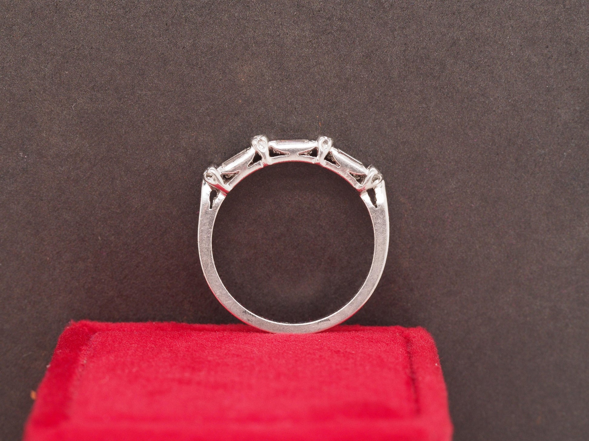 Circa 1930s Platinum Two Row Diamond Wedding Band - VHK#489